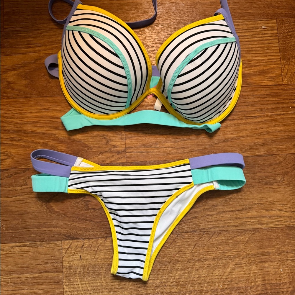 Striped Multicolor Bikini Set